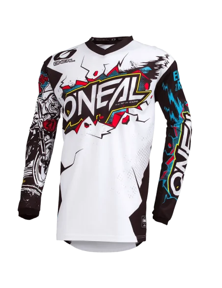 Camiseta de motocross O'Neal Element Villain Blanco