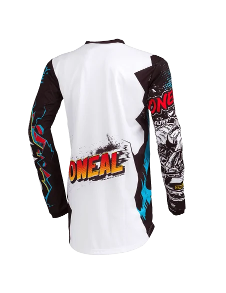 Camiseta de motocross O'Neal Element Villain Blanco