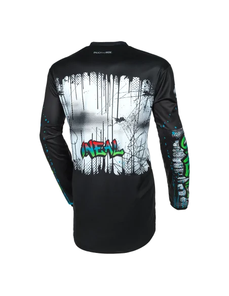 Camiseta de motocross O'Neal Element Rancid Negro/Blanco