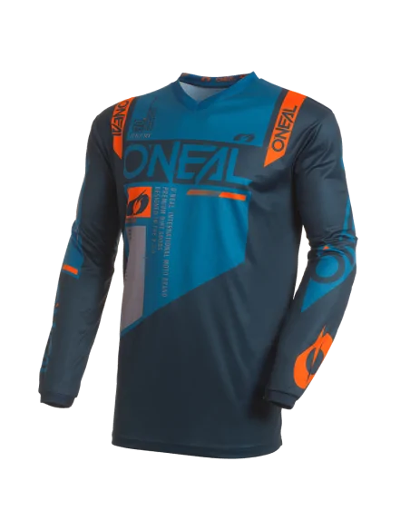 Camiseta de motocross O'Neal Element Factor Azul/Naranja