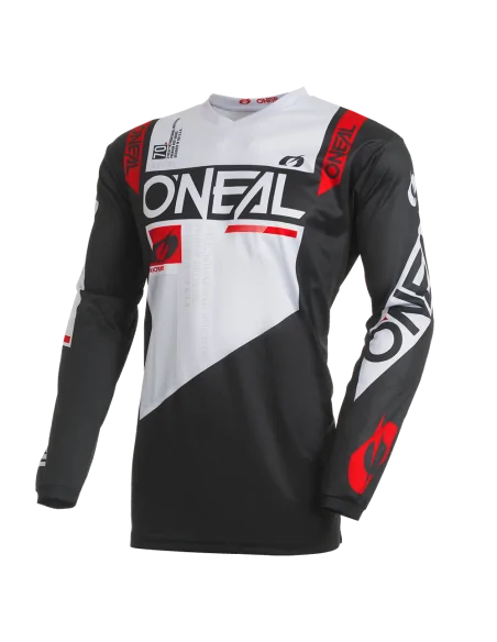 Camiseta de motocross O'Neal Element Negro/Blanco