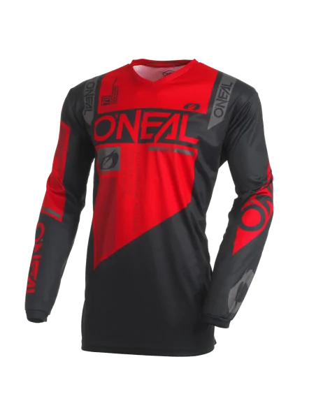 Camiseta de motocross O'Neal Element Negro/Rojo