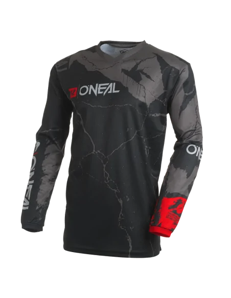 Camiseta de motocross O'Neal Element Acid Negro/Gris