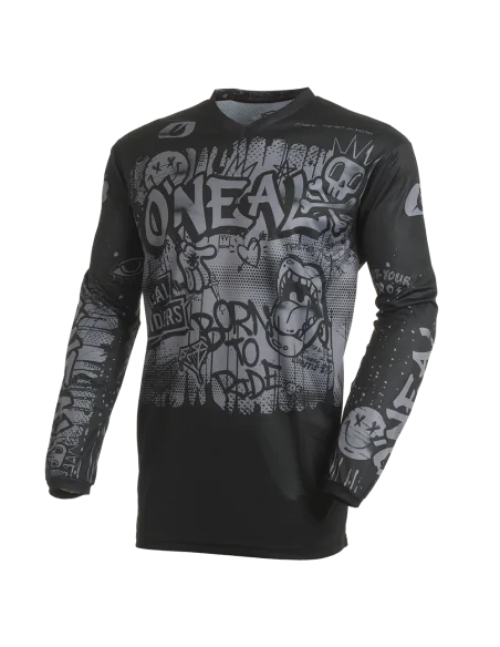 Camiseta de motocross O'Neal Element Rancid Negro/Gris