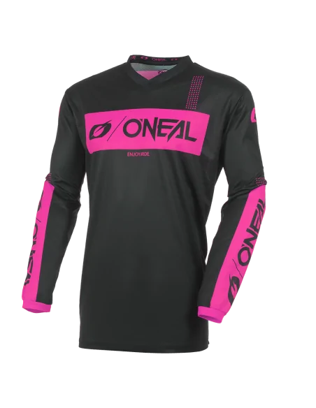 Camiseta de motocross O'Neal Element Racewear Negro/Rosa