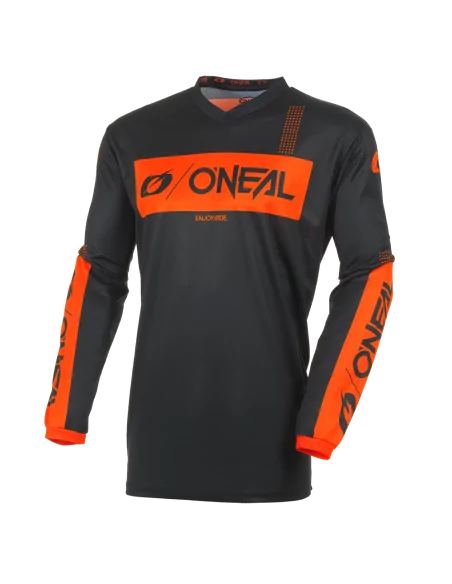 Camiseta de motocross O'Neal Element Negro/Naranja