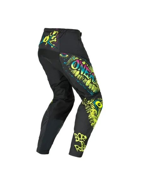 Pantalón de niño de motocross O'Neal Element Negro/Amarillo flúor