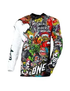 Jersey para moto y MTB O'Neal Mayhem Crank Negro/Multi – vista 1