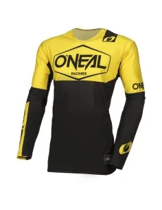 Jersey para moto y MTB O'Neal Mayhem HEXX negro y amarillo – vista 1