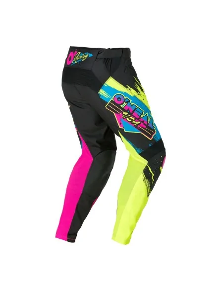 Pantalón de motocross O'Neal Mayhem Negro/Amarillo flúor