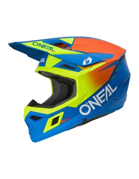 Casco de motocross O'Neal 3SRS Solid Azul/Flúor