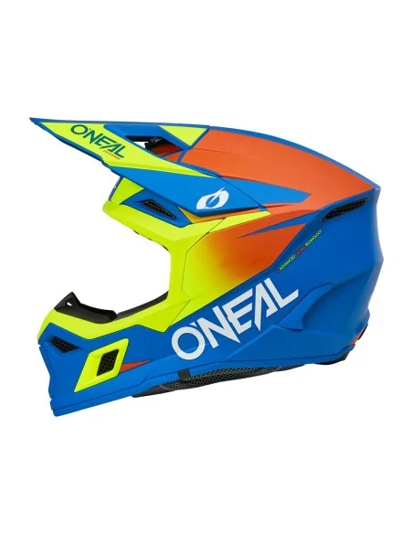 Casco de motocross O'Neal 3SRS Solid Azul/Flúor