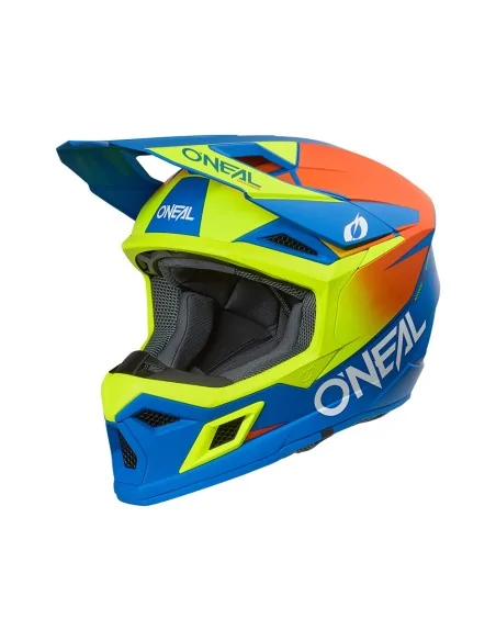 Casco de motocross O'Neal 3SRS Solid Azul/Flúor