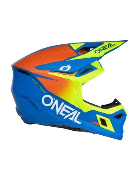 Casco de motocross O'Neal 3SRS Solid Azul/Flúor