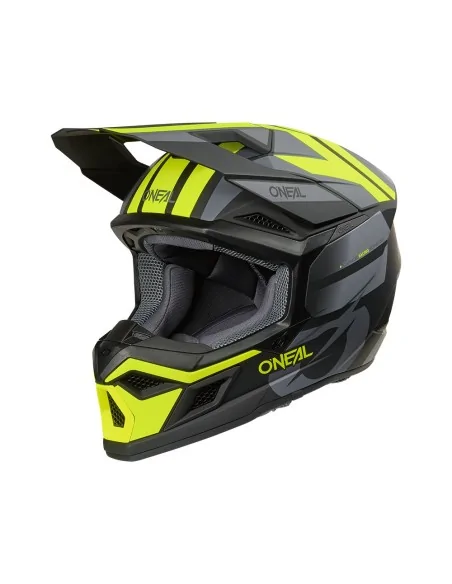 Casco de motocross O'Neal 3SRS Ride Negro/Gris/Amarillo flúor