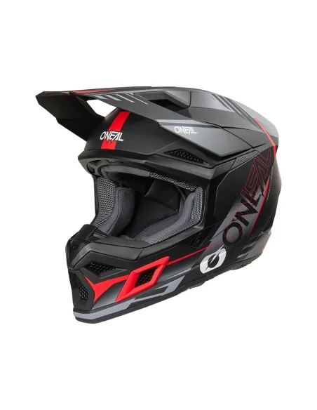 Casco de motocross O'Neal 3SRS Haze Negro/Gris/Rojo