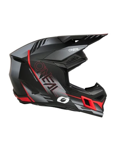 Casco de motocross O'Neal 3SRS Haze Negro/Gris/Rojo