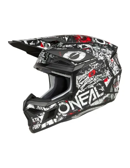Casco de motocross O'Neal 3SRS Attack Negro/Blanco