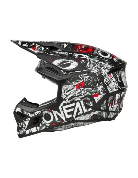 Casco de motocross O'Neal 3SRS Attack Negro/Blanco