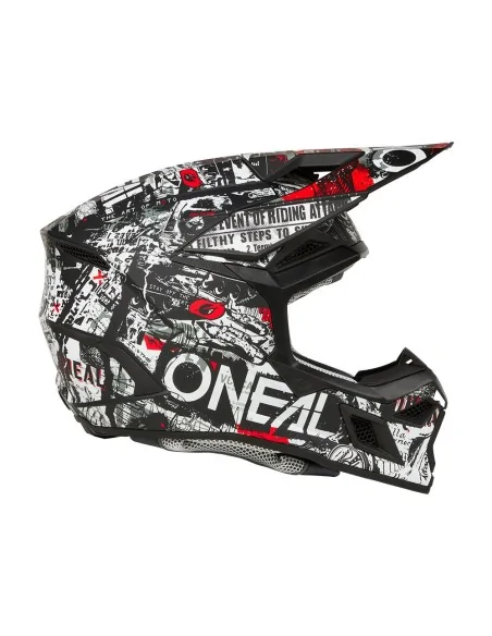 Casco de motocross O'Neal 3SRS Attack Negro/Blanco