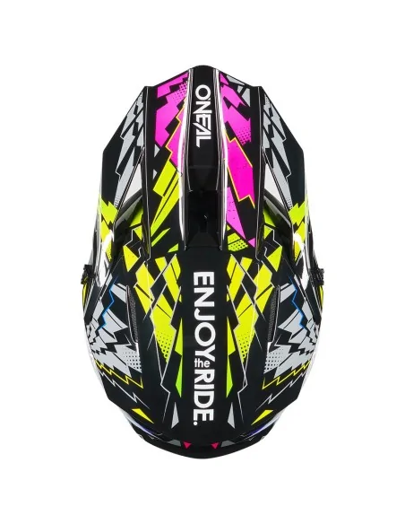 Casco de niño de motocross O'Neal 1SRS Youth Stixx Negro/Multicolor