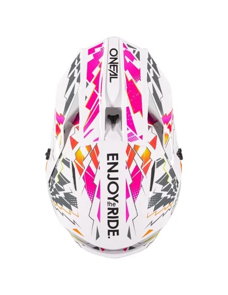 Casco de niño de motocross O'Neal 1SRS Youth Stixx Blanco/Multicolor