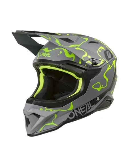 Casco de motocross O'Neal 1SRS Splash Gris/Amarillo flúor