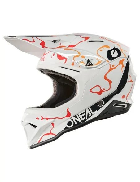 Casco de motocross O'Neal 1SRS Splash Blanco/Naranja