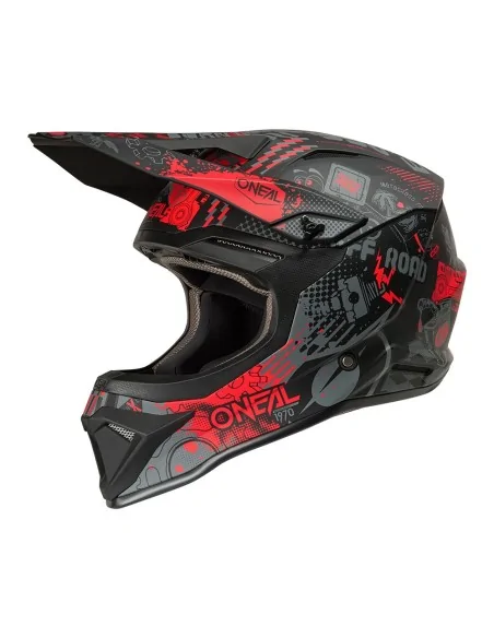 Casco de motocross O'Neal 1SRS Vibrant Negro/Rojo