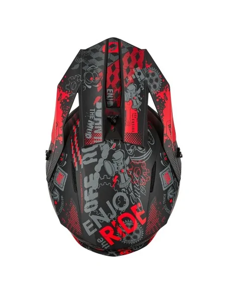 Casco de motocross O'Neal 1SRS Vibrant Negro/Rojo