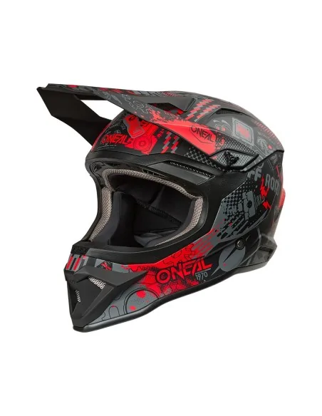 Casco de motocross O'Neal 1SRS Vibrant Negro/Rojo