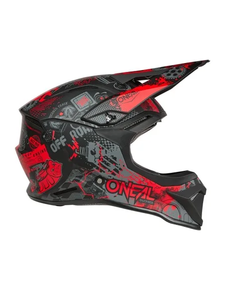 Casco de motocross O'Neal 1SRS Vibrant Negro/Rojo