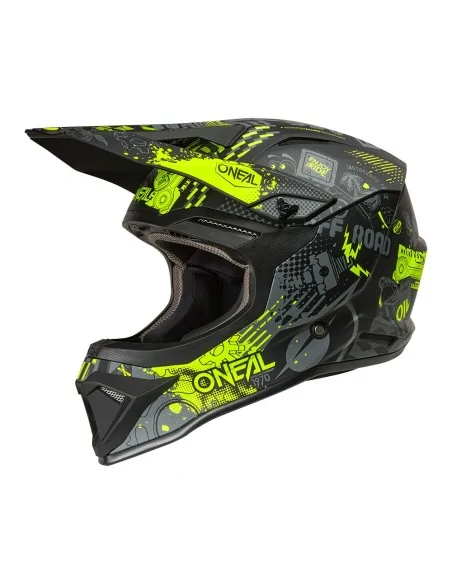 Casco de motocross O'Neal 1SRS Vibrant Negro/Amarillo flúor