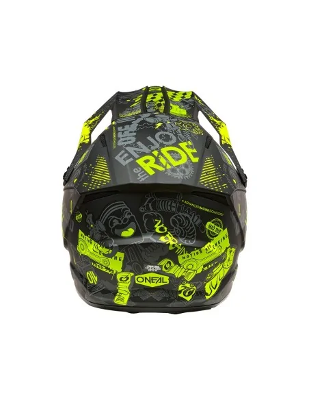 Casco de motocross O'Neal 1SRS Vibrant Negro/Amarillo flúor