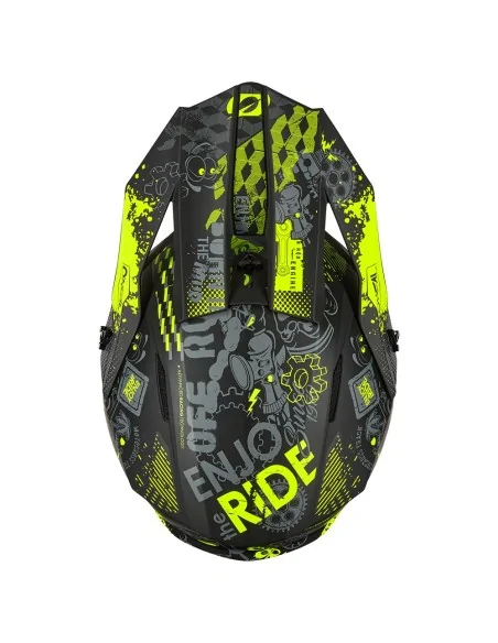 Casco de motocross O'Neal 1SRS Vibrant Negro/Amarillo flúor