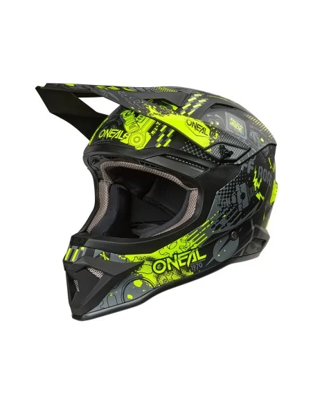 Casco de motocross O'Neal 1SRS Vibrant Negro/Amarillo flúor