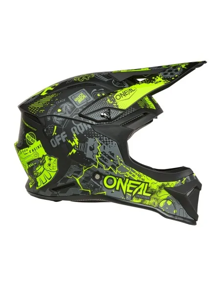 Casco de motocross O'Neal 1SRS Vibrant Negro/Amarillo flúor