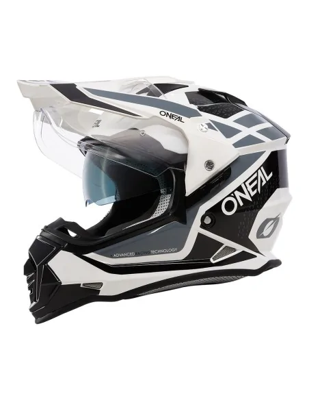 Casco de carretera y aventura O'Neal Sierra Blanco/Negro/Gris
