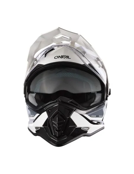 Casco de carretera y aventura O'Neal Sierra Blanco/Negro/Gris