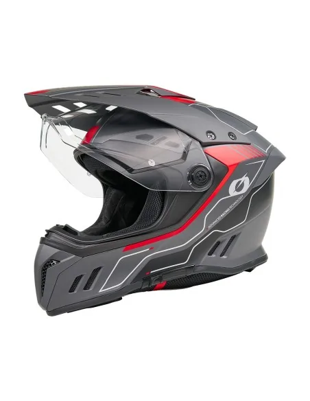 Casco de carretera y aventura O'Neal Sierra Negro/Rojo