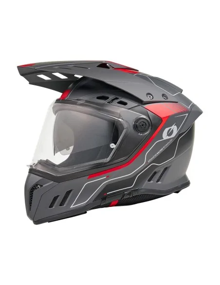 Casco de carretera y aventura O'Neal Sierra Negro/Rojo