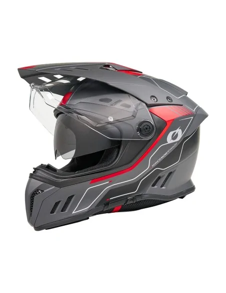 Casco de carretera y aventura O'Neal Sierra Negro/Rojo