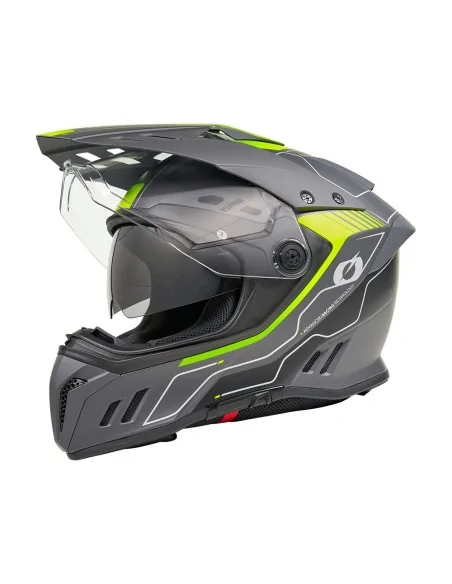 Casco de carretera y aventura O'Neal Sierra Negro/Amarillo flúor