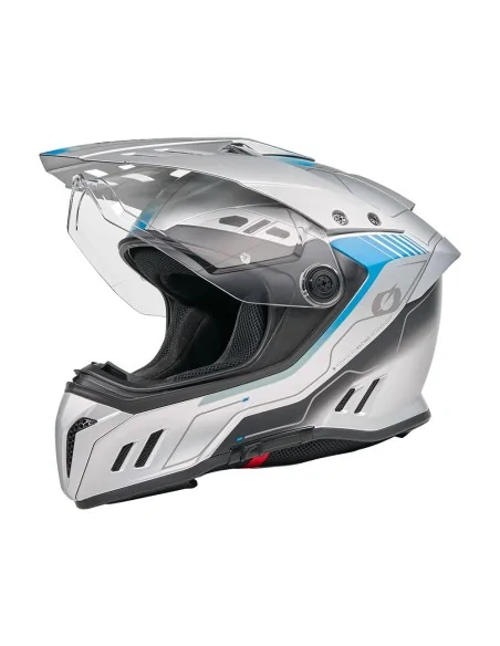 Casco de carretera y aventura O'Neal Sierra Gris/Azul