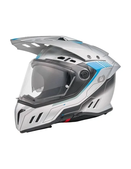 Casco de carretera y aventura O'Neal Sierra Gris/Azul
