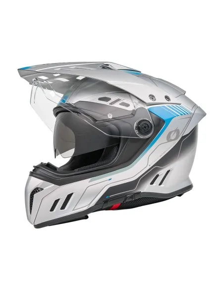Casco de carretera y aventura O'Neal Sierra Gris/Azul