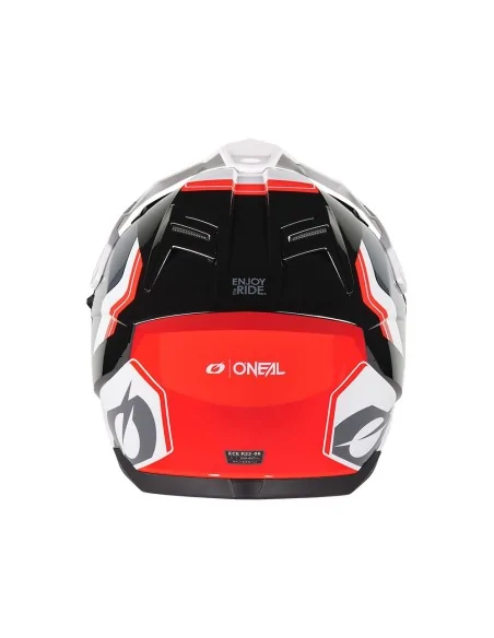 Casco de carretera y aventura O'Neal D-SRS Negro/Blanco/Rojo