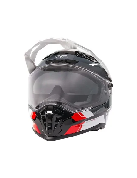 Casco de carretera y aventura O'Neal D-SRS Negro/Blanco/Rojo