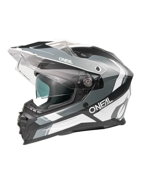 Casco de carretera y aventura O'Neal D-SRS Negro/Blanco/Gris