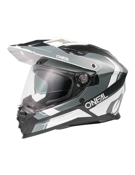 Casco de carretera y aventura O'Neal D-SRS Negro/Blanco/Gris